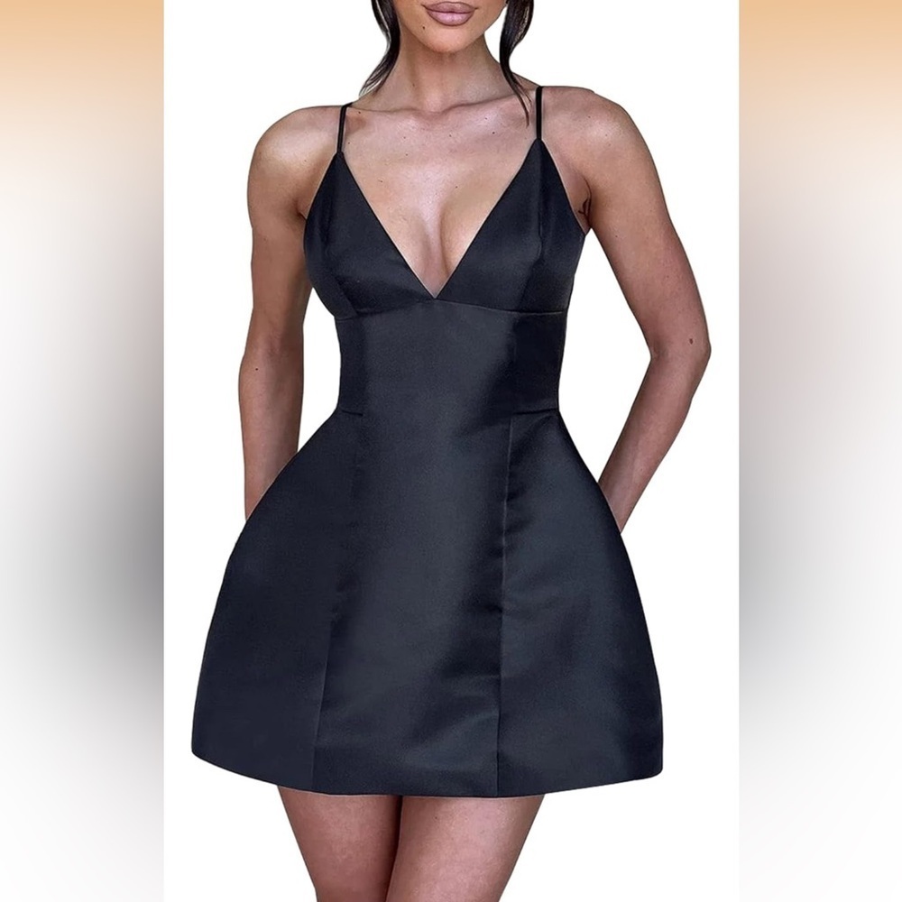 LuFeng Sexy Sleeveless Spaghetti Strap Deep V Neck Backless  S / 578-bb3